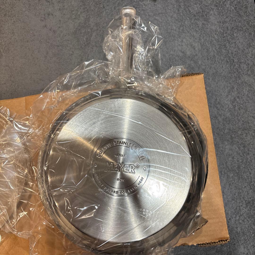 マイヤー　蓋付き　ディープパン　24cm 新品