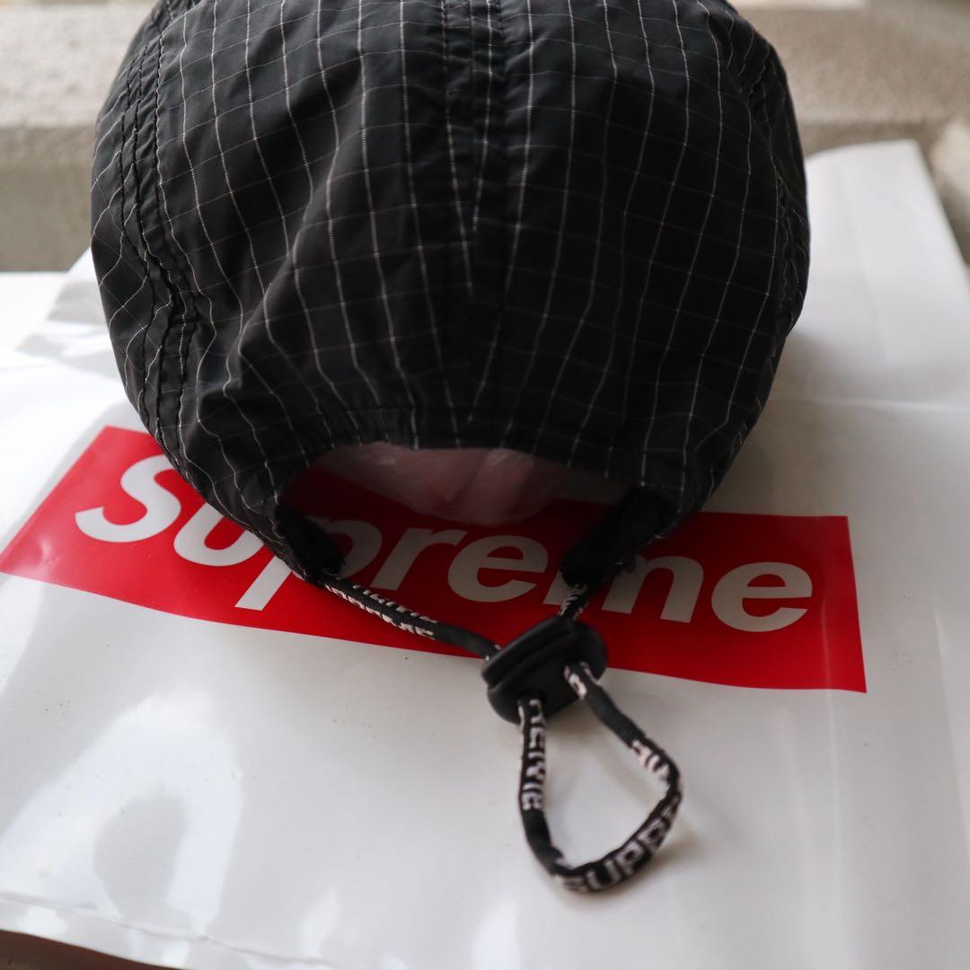 【最終値下げ】supremeチェック柄ナイロンキャンプキャップブラック