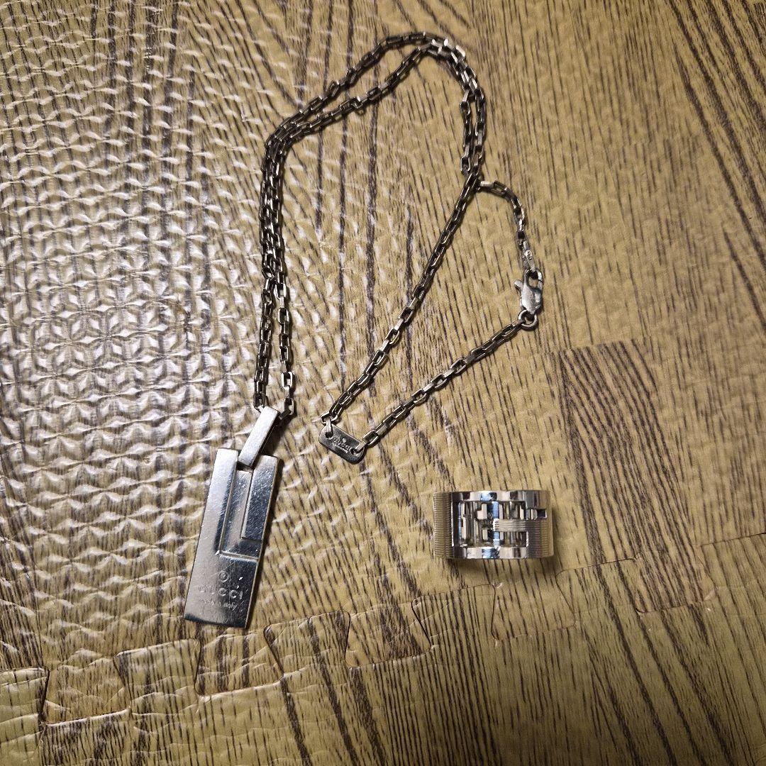 GUCCI グッチ ベネチアンチェーン Gモチーフネックレス Gリング セット