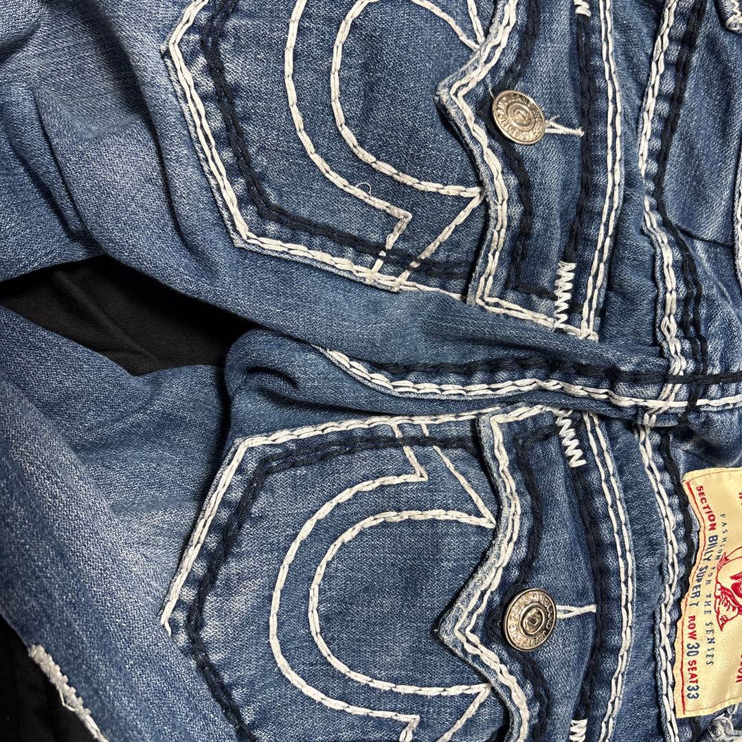 ［希少］true religion super t 極太ステッチ 濃紺 y2k