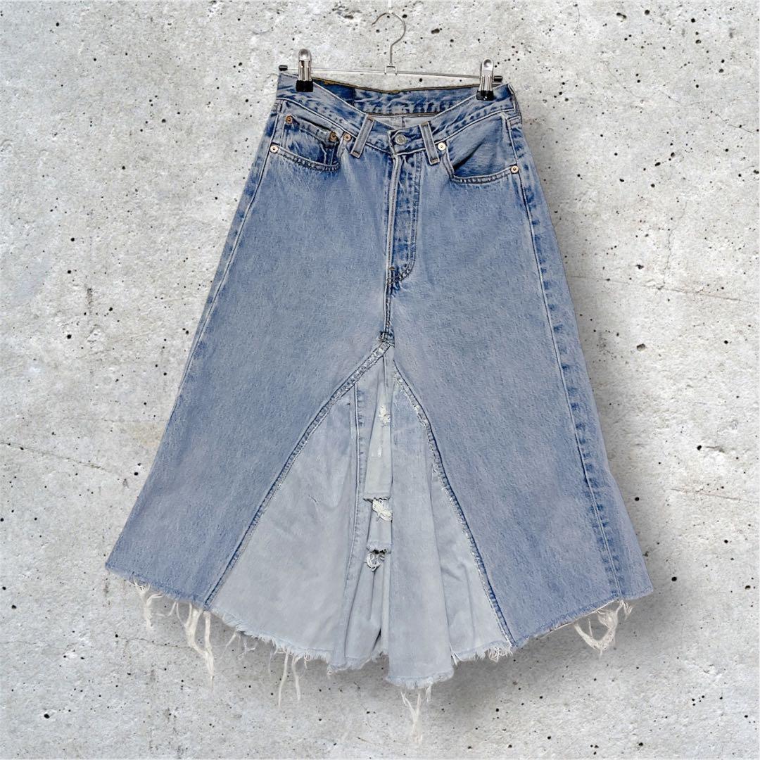 LEVI’S 502 リメイクデニムフレアスカート ライトブルー
