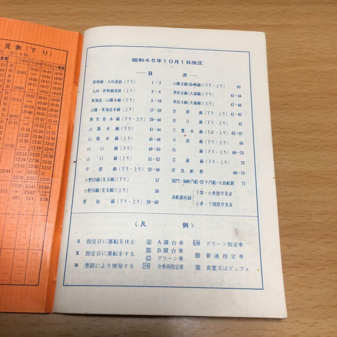1267 ポケット 時刻表 （山口・九州）昭和46年10月1日